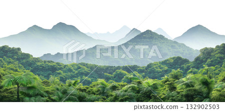 Misty Blue Mountain Layers Landscape 132902503