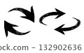 Hand drawn black rotating arrows 132902636