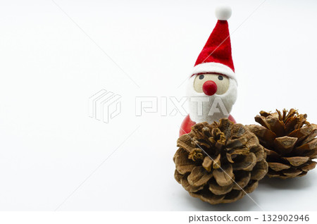 Santa in a red hat on a white background Santa in a red hat on a white background 132902946