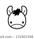 馬臉的線條畫 132903388