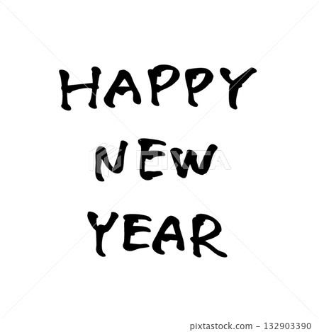 Handwritten Happy New Year Handwritten Happy New Year 132903390