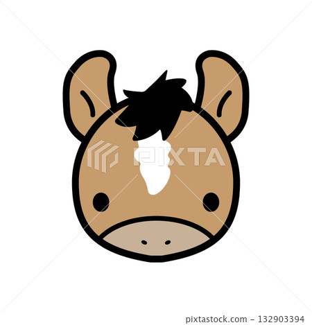 Horse's face illustration Horse's face illustration 132903394
