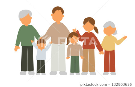 三代同堂家庭的簡單圖示 132903656