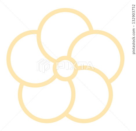 Twisted plum line drawing icon illustration (light yellow, New Year's, vector material) Twisted plum line drawing icon illustration (light yellow, New Year's, vector material) 132903752