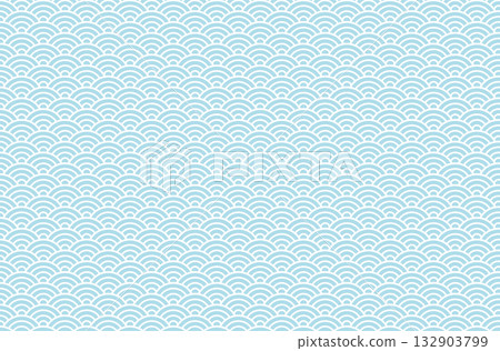 Japanese pattern background, Seigaiha pattern, light blue transparent material Japanese pattern background, Seigaiha pattern, light blue transparent material 132903799