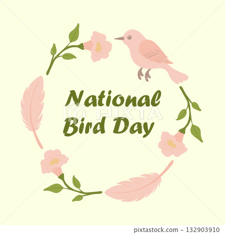 national bird day concept flat bird artwork 132903910