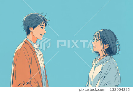 couple staring at each other couple staring at each other 132904255