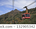 A red ropeway heading to the summit of Mount Tsukuba (Mount Nyotai) on a clear autumn day 132905342