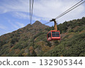 A red ropeway heading to the summit of Mount Tsukuba (Mount Nyotai) on a clear autumn day 132905344