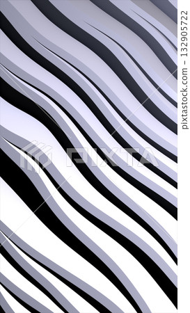 Minimal black and white abstract wavy pattern with smooth flowing lines and elegant contrast 132905722