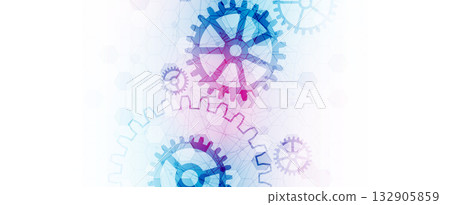 Abstract technological background with cogwheels and plexus effect. Vector Abstract technological background with cogwheels and plexus effect. Vector 132905859