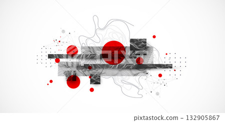 Abstract background. Modern science art elements. Wireframe surface illustration. Abstract background. Modern science art elements. Wireframe surface illustration. 132905867