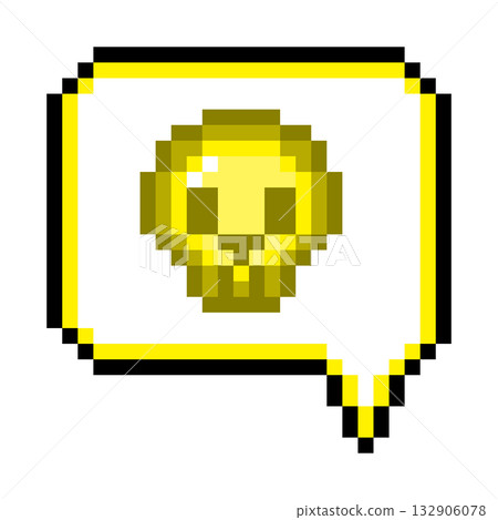 Pixel Art Icon Speech Bubble Skull Mark (3) 132906078