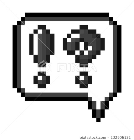 像素藝術圖示：對話氣泡、感嘆號和問號（6） 132906121