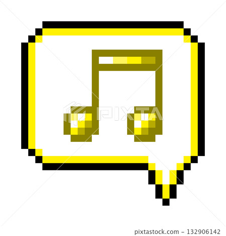 Pixel Art Icon Speech Bubble Musical Note 2 (3) 132906142