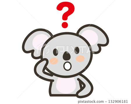 Illustration of a cute koala tilting its head and wondering 132906181
