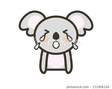 一幅可愛的無尾熊哭泣的插圖 一幅可愛的無尾熊哭泣的插圖 132906184