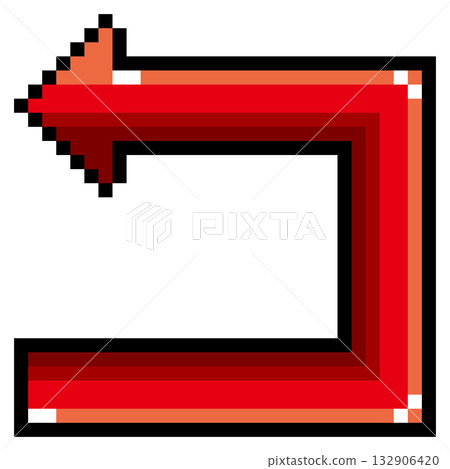 Pixel Art Icon U-Turn Arrow (4) 132906420