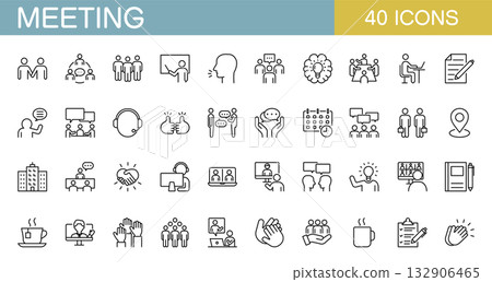 Meeting and conference icon set 132906465