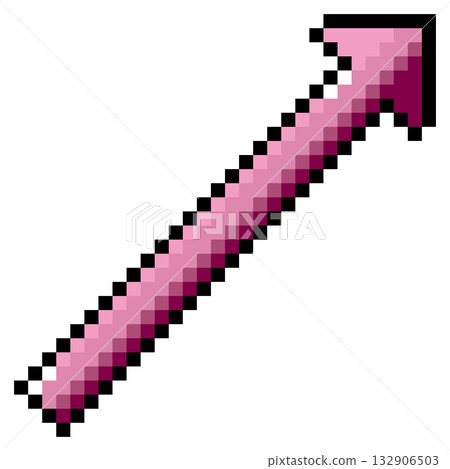像素藝術圖示 斜向上箭頭 (1) 132906503