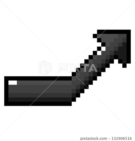 Pixel art icon Arrow pointing diagonally upwards (6) Pixel art icon Arrow pointing diagonally upwards (6) 132906516