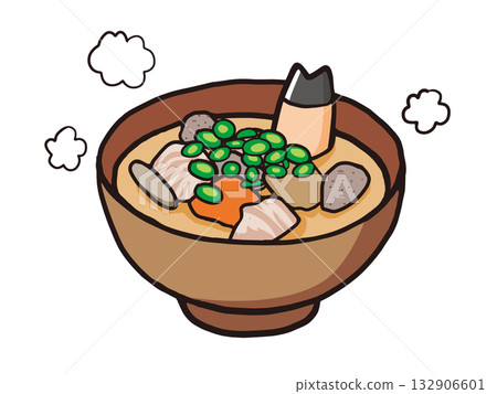 熱氣騰騰的豬肉湯 132906601