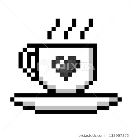 像素藝術圖標咖啡杯（6） 132907235
