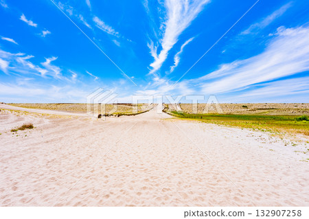 Nakatajima Sand Dunes are one of Japan's three largest sand dunes, located on the Enshu-nada coast. [Natural landscape of Hamamatsu City, Shizuoka Prefecture] 132907258