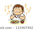 A fat man who chews his food well 132907492