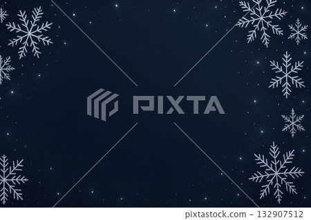 聖誕雪花背景插圖（海軍藍） 132907512