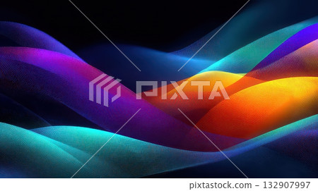 Vibrant Abstract Waves with Colorful Light and Dynamic Motion Effects 132907997