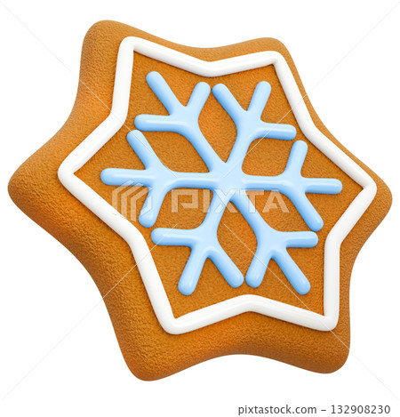 Iced Gingerbread Cookie Star 132908230