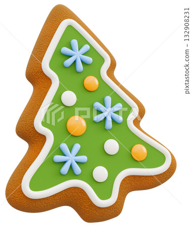 Iced Gingerbread Cookie Christmas Tree Iced Gingerbread Cookie Christmas Tree 132908231