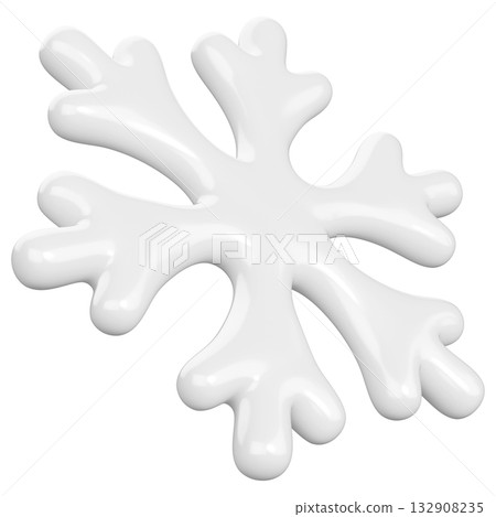 3D White Snowflake 3D White Snowflake 132908235