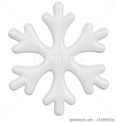 3D White Snowflake 3D White Snowflake 132908236