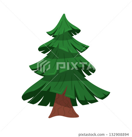 Stylized fir tree. Christmas tree without decorations. trendy flat style Stylized fir tree. Christmas tree without decorations. trendy flat style 132908894