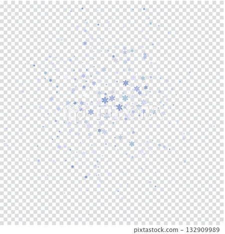 Falling blue snowflakes on transparent background Falling blue snowflakes on transparent background 132909989