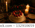 Warm Christmas table 132910659