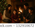 Family spending Christmas night together 132910672