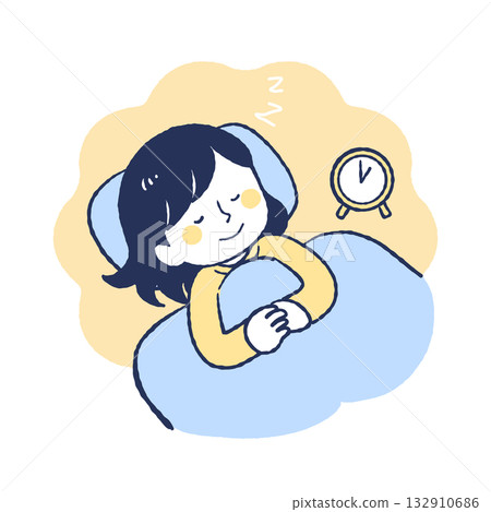 一位女士舒適地睡覺 132910686