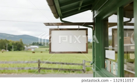 老式咖啡館或商店招牌的樣稿 132911057