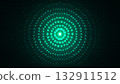 Pixelated green digital ripple and light background 132911512