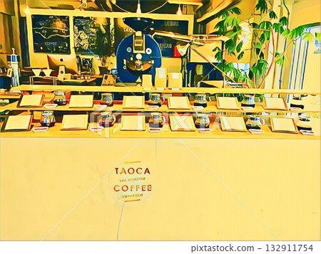 Coffee beans display Coffee beans display 132911754