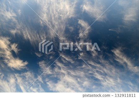 Witness the Beautiful Cloud Patterns in the Sky at Sunset that captivate the heart and soul 132911811