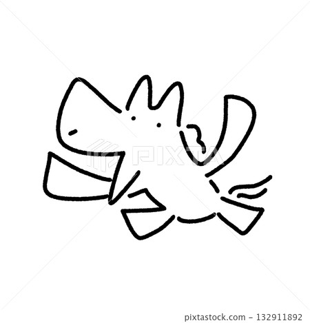 微笑著的馬兒歡呼雀躍,快樂奔跑,手繪,單色 微笑著的馬兒歡呼雀躍,快樂奔跑,手繪,單色 132911892