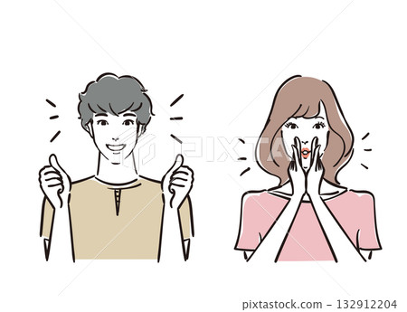 Refreshing men and women in their 30s who are cheering for us Refreshing men and women in their 30s who are cheering for us 132912204