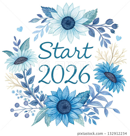 pastel sunflower bouquet soft blended watercolor petals Start 2026  132912234