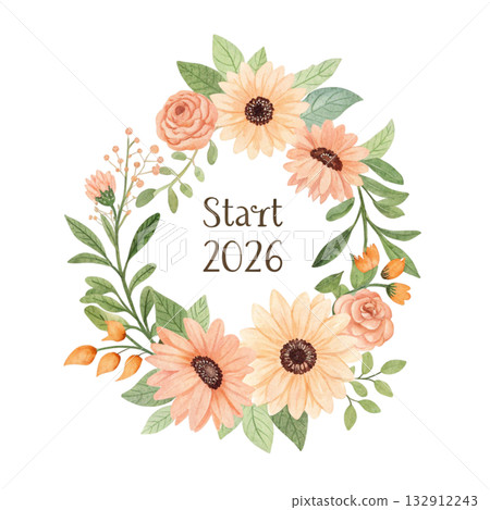 pastel sunflower bouquet soft blended watercolor petals Start 2026  132912243