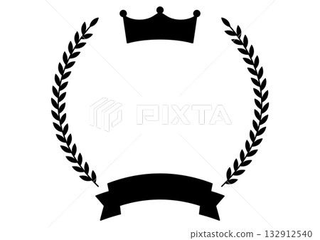 獎項、認證標誌、冠軍頭銜、品質保證、皇冠和月桂花環、絲帶徽章框架 獎項、認證標誌、冠軍頭銜、品質保證、皇冠和月桂花環、絲帶徽章框架 132912540