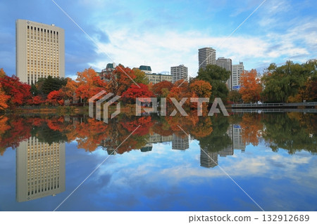 Autumn scenery dyed in red leaves Autumn scenery dyed in red leaves 132912689